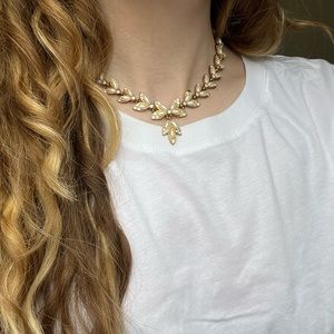 Gold and crystal choker necklace
